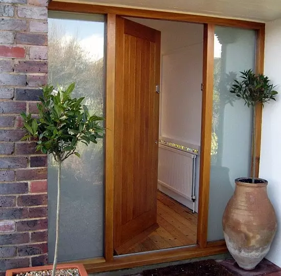 Solid oak front door and frame